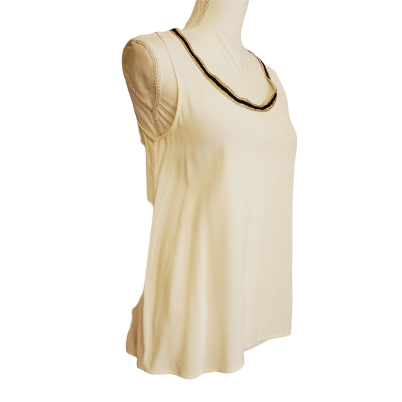 Soft Joie Metallic Stripe Round Neckline Tank Shell Top - Picture 3 of 10